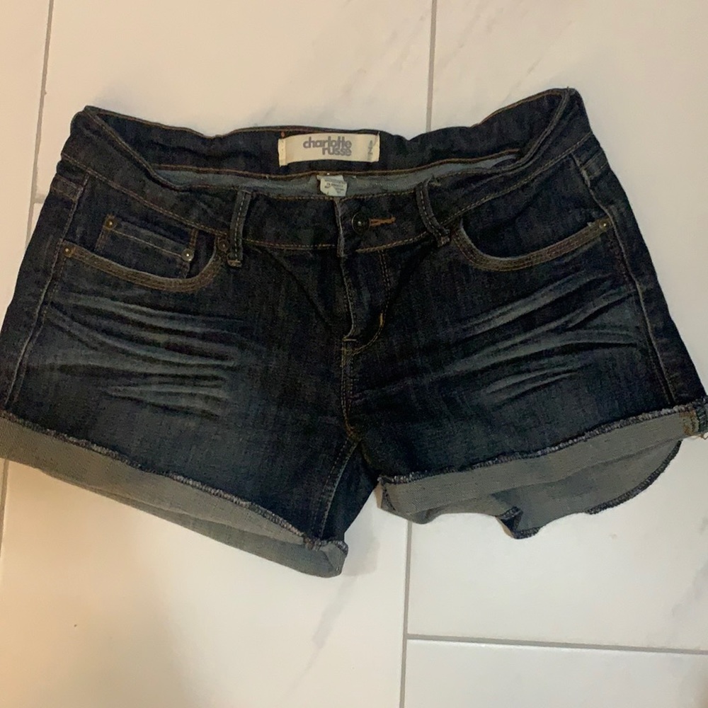 EUC Charlotte Russe Dark Washed Denim Short 8